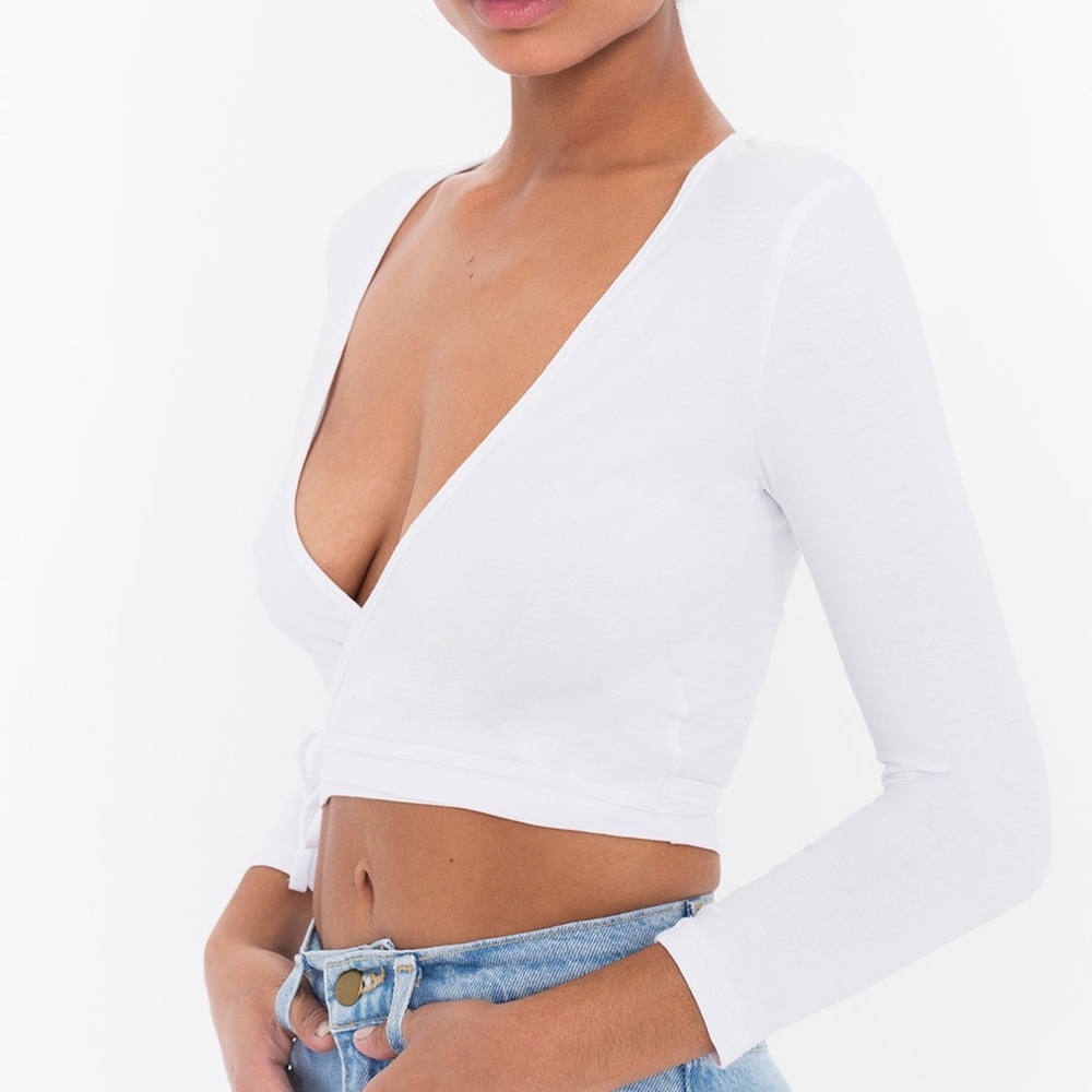 American Apparel White Juilliard Wrap Top
